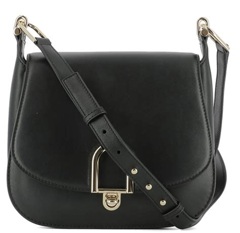 michael kors delfina black leather saddle bag|Michael Kors Delfina Large Saddle Bag .